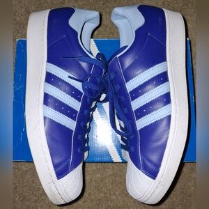 Adidas Superstar Men's Size 14 Royal Blue Powder Blue White Shell Toe Sneakers